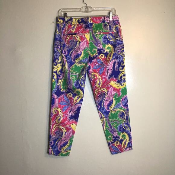 Ralph Lauren Women Sporty Vibrant Paisley Print golf Pants 6 NWT Stretch Comfort - Picture 3 of 9